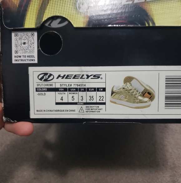 Heelys Split Chrome Gold Sneakers With Wheels Youth4 Women5 Like New - Picture 2 of 5